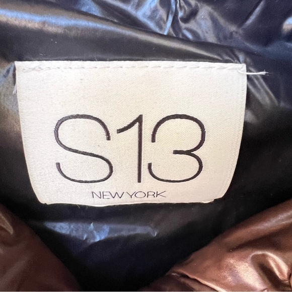 S13 New York Brown Down Puffer Jacket Faux Fur Hood XL NWT Cozy Winter Coat - Picture 9 of 14